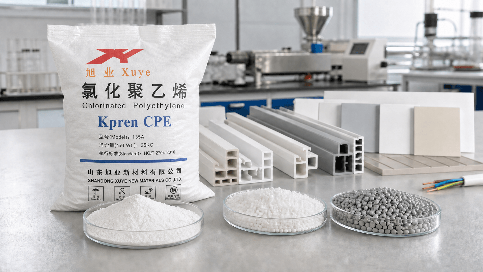 PVC impact modification application with CPE materials